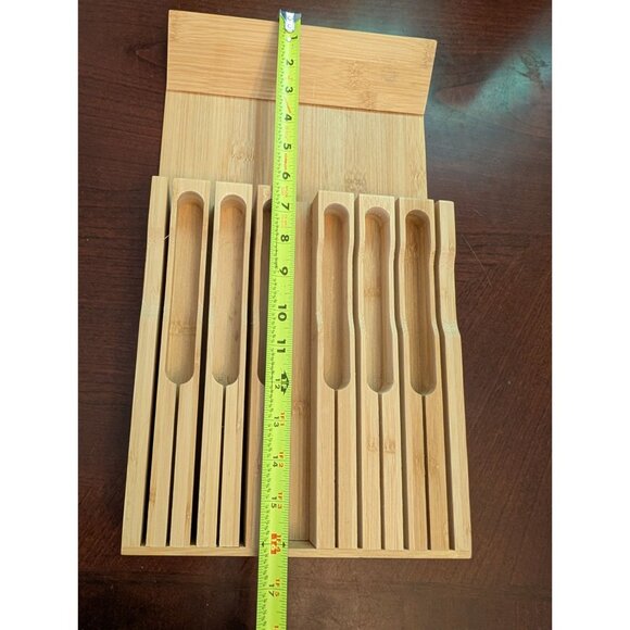 Bamboo Knife Organizer Block Drawer Insert With 8 Slots Storage & Easy Access - Picture 6 of 8